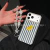 Ins Simple Stripe iPhone Apple 17Air/16/15Plus/14/13/12/11 Phone Case with Lanyard