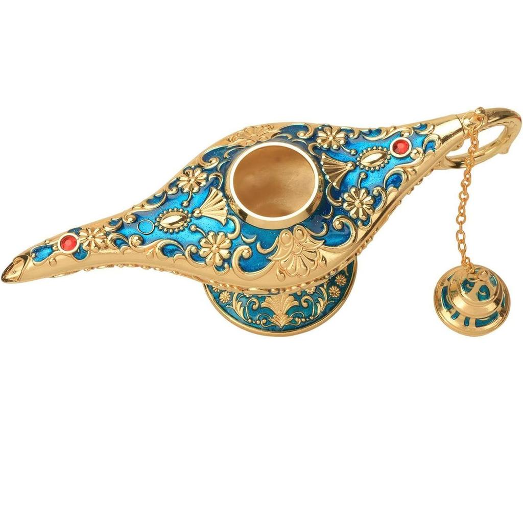 Vintage Magical Legend Aladdin's Genie Lamp for Home/Wedding, Collectible Fancy Rare Classic Arabian Costume Props Lamp Pot