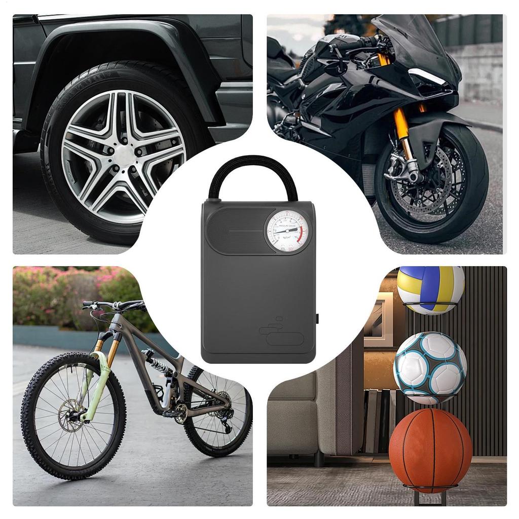 Air Pump For Car Tires Wired Portable Auto Shut Off Automotive Inflation Tool Air Pump For Auto For Motorcycles Bikes Bicycle