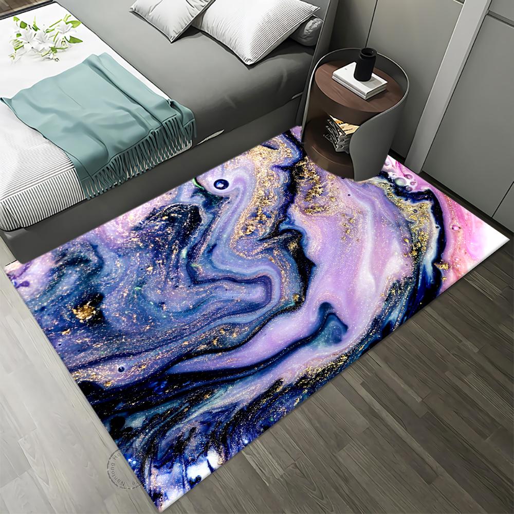 Tappeto lavabile MIRO 52025.802 Marmo, geometrico antiscivolo - nero black 80x150 cm