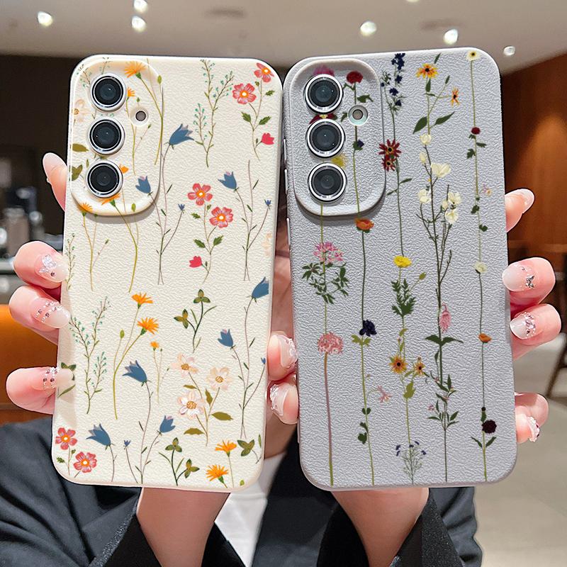 Floral Pattern Case For Samsung Galaxy S25 Ultra Capa S24 Ultra S23 S22 Plus S21 FE A15 A16 A25 A26 A34 A35 A36 A54 A55 A56 5G