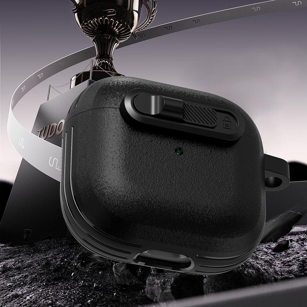 For Apple AirPods 3 Protective Case Lock Buckle Switch TPU + PC Wireless Earphones Cover with Carabiner