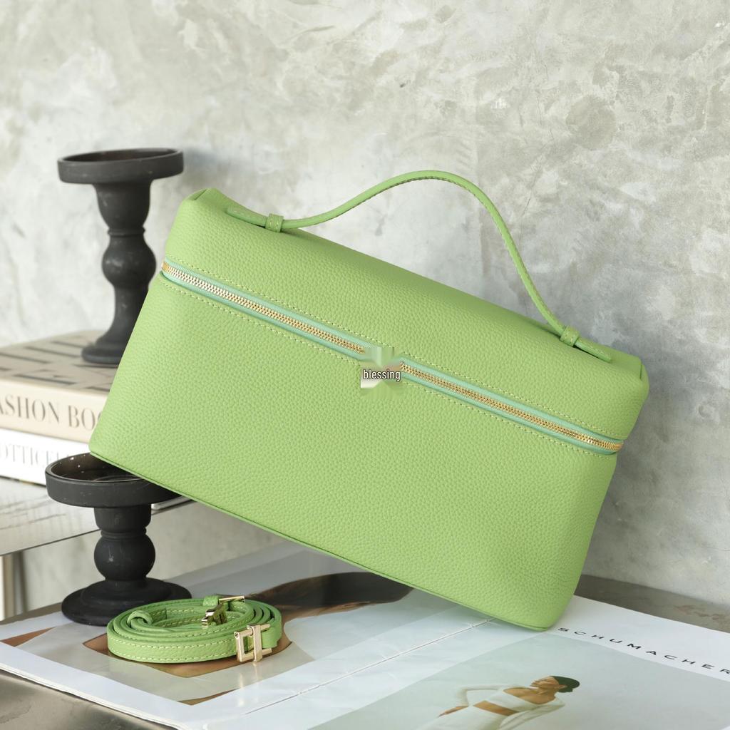 Genuine Cowhide Leather Makeup Crossbody Bag - Elegant, Versatile, Candy-Colored Women's Handheld Tote