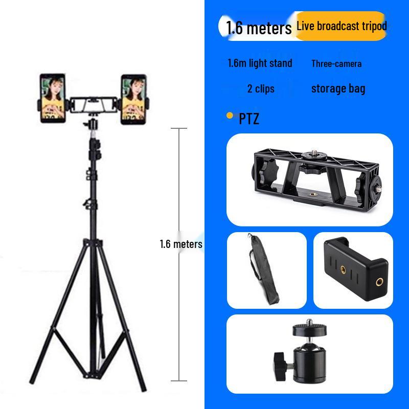 Photography Light Stand & Mobile Phone Tripod – 2.1m Adjustable Floor & Desktop Bracket for Live Streaming