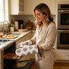 2Pcs Heat Resistant Oven Mitts Insulated Gloves Thick Baking Gloves with Anti-Scalding Layer Non-Slip Non-deforming Kitchen Mitts for Baking Cooking