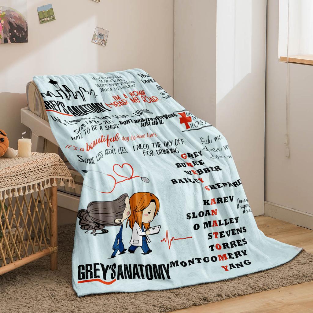 1 double-sided flannel doctor themed blanket, 3D digital printed sofa, air-conditioned room cover blanket
