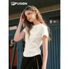 FUSION Women's Solid Knit Slim-Fit T-Shirt