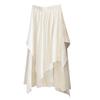 Autumn High Waist Pleated Drape Big Swing Skirt French Irregular Hollow Hook Lace Splicing Skirt Women
