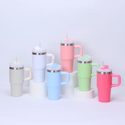 Mini-Isolierbecher aus Edelstahl, 14 oz, Kaffeetasse, Wasserflasche, Becher mit Strohhalm, Vakuumflaschen fürs Auto, Becher für Weihnachtsgeschenke