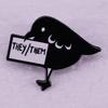 They/Them Pronoun Metal Pin Badge