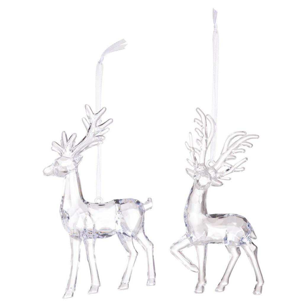 Crystal Acrylic Reindeer Pendant: Christmas Tree and Window Ornament