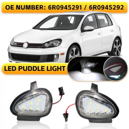 Xenon White 18-LED Under Side Mirror Puddle Lights For Volkswagen MK6 Golf GTi