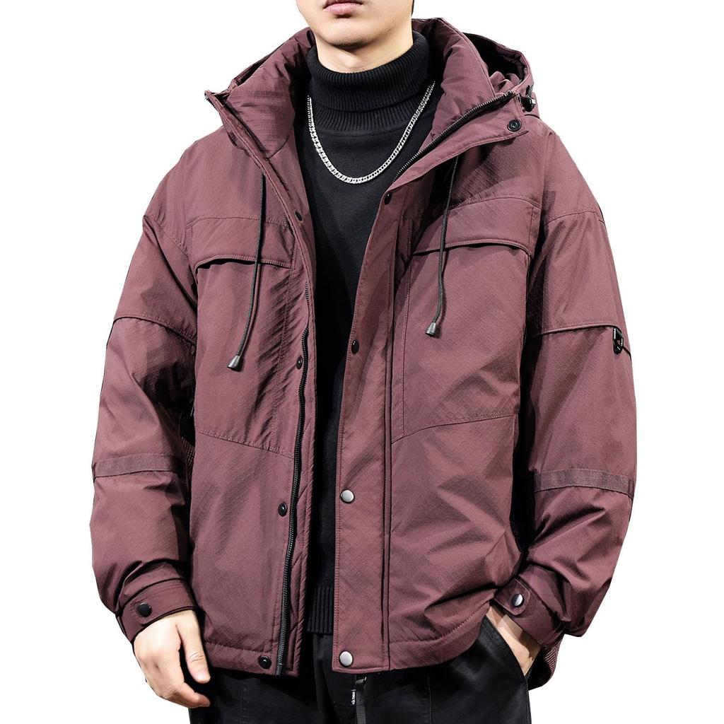Men's Trendy Thickened Hooded Down Jacket, Winter 2025 Collection, Plus Size Workwear Outerwear