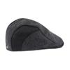Stitching Men Peak Cap Autumn Winter Forward Cap Warm Middle-Aged Old Cap