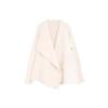 Temperament gentle lapel knitted cardigan top women's solid color loose and thin long-sleeved sweater jacket thick