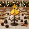 Holiday Table Decoration Christmas Tree Shaped Silicone Trivet Set Collapsible Heat Resistant Hot Pad Rustic Kitchen Accessory with Storage