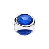 Pandora Sparkling Water Drops 925 Silver Jewelry Accessories Men and Women Couple Style Blue 792095NCB