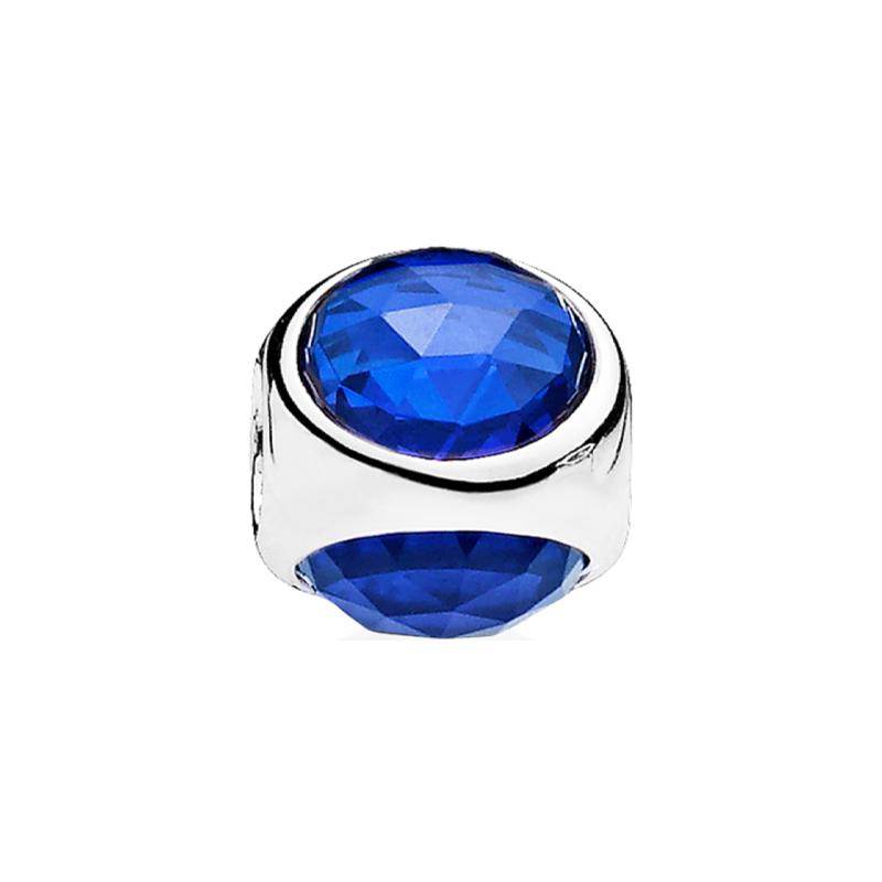 Pandora Sparkling Water Drops 925 Silver Jewelry Accessories Men and Women Couple Style Blue 792095NCB