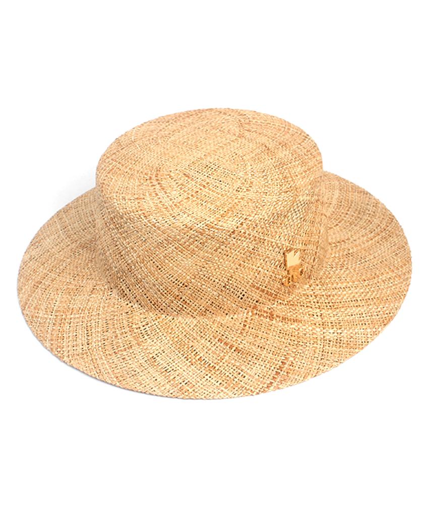 Yunibeosyeolkemiseuteuli Bau Beige Flat Panama Hat Summer Hat