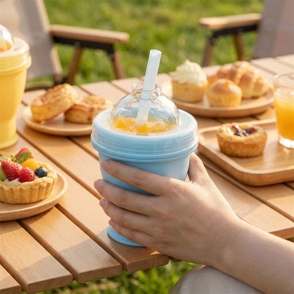 Collapsible 2-in-1 Ice Mold Cup Leak-proof Ice Sphere Making Cup Household Use