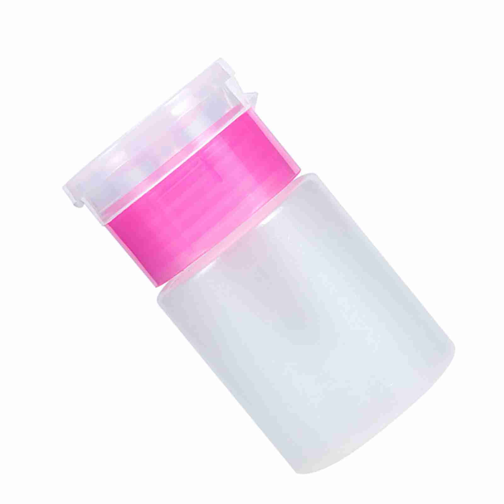 

60 мл дозатор для снятия лака для ногтей спиртовой очиститель жидкий удобный контейнер для прессования (розовый) розовый