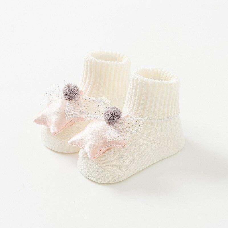 Cute Cartoon-Doll Decoration Baby Socks Spring Summer Anti-slip Newborn Baby Socks for Floor for 0-2 Baby Comfortable Loose