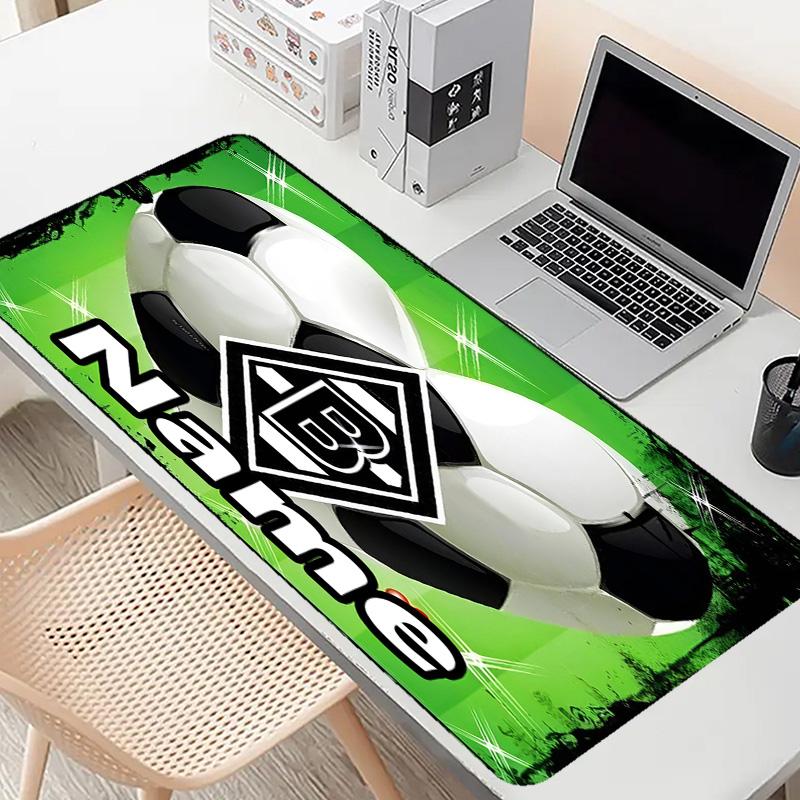 Custom Name Personalized Borussia Monchengladbach Pattern Mousepad, Laptop PC Desk Mat, Decorative Desk Mat for Home Keyboard Pad Gift