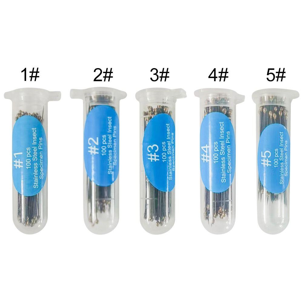 100Pcs Upscale Stainless Steel Specimen Needle Insect Pins With Plastic Box For School Lab Education Entomology Body Dissection
