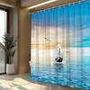 1pc Sailboat at Sunset Shower Curtain - Tranquil Turquoise Ocean, Peaceful Sky, Polyester,  Coastal Bathroom Decor