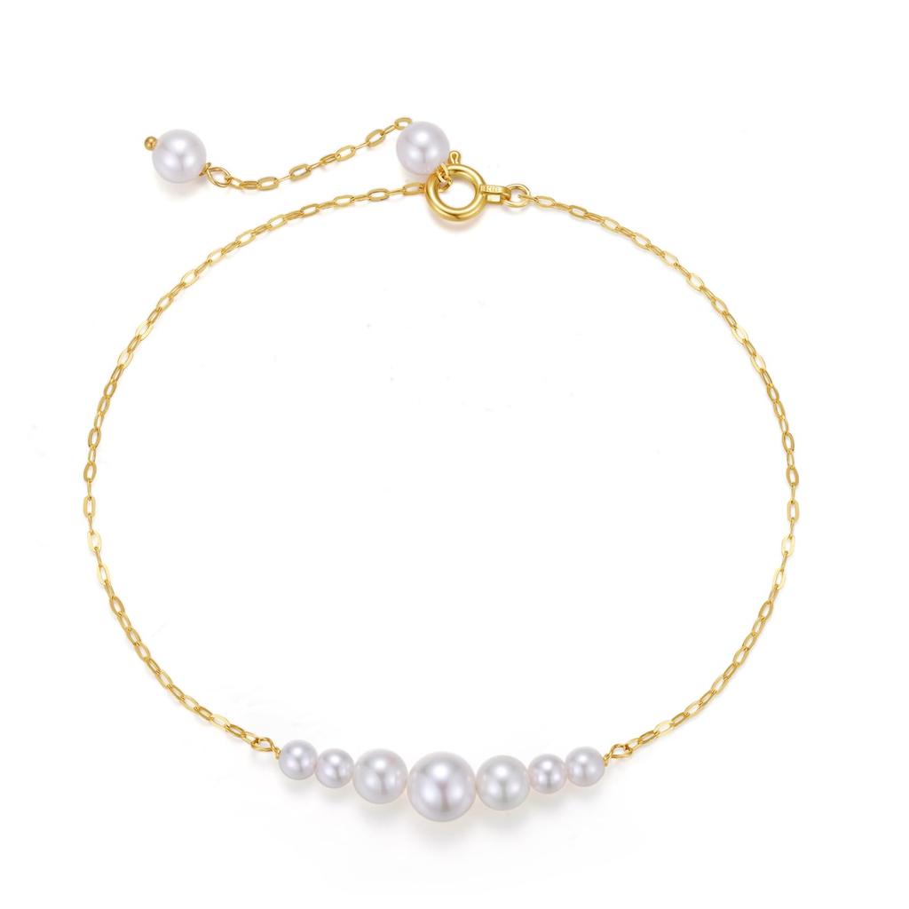 Akoya Pearl Bracelet Handcrafted In Kyoto Japan Natural Genuine Pearl 10k Akoya [KOKO PEARL JEWELRY] Women, Gold, Bracelet, Br2554-10k-7
