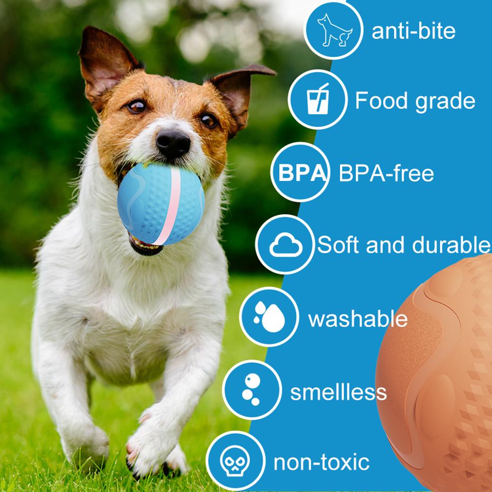 Active Rolling Ball USB Rechargeable Interactive Dog Ball with 2 Modes Automatic Rolling Ball Toys for Dogs Cats Pet