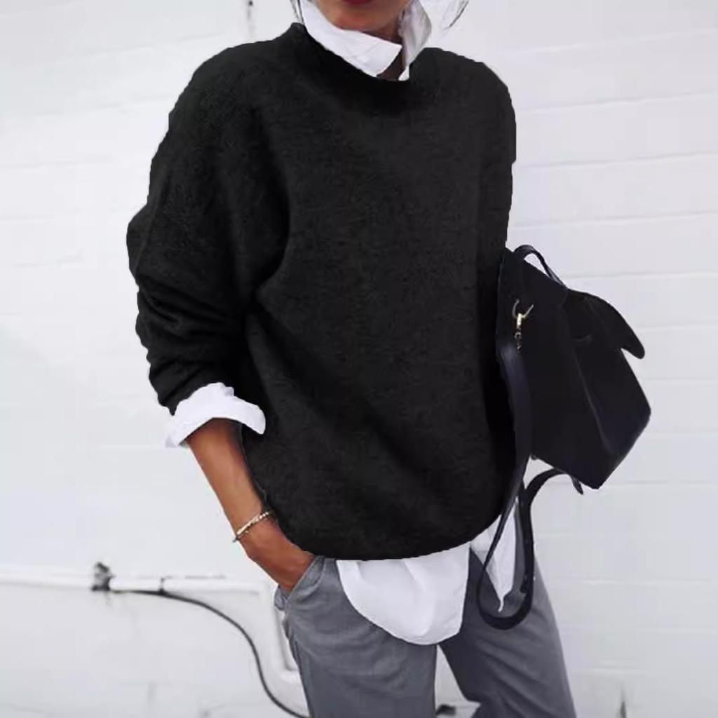 Pull-over tricoté à manches longues pour femme automne et hiver 2025