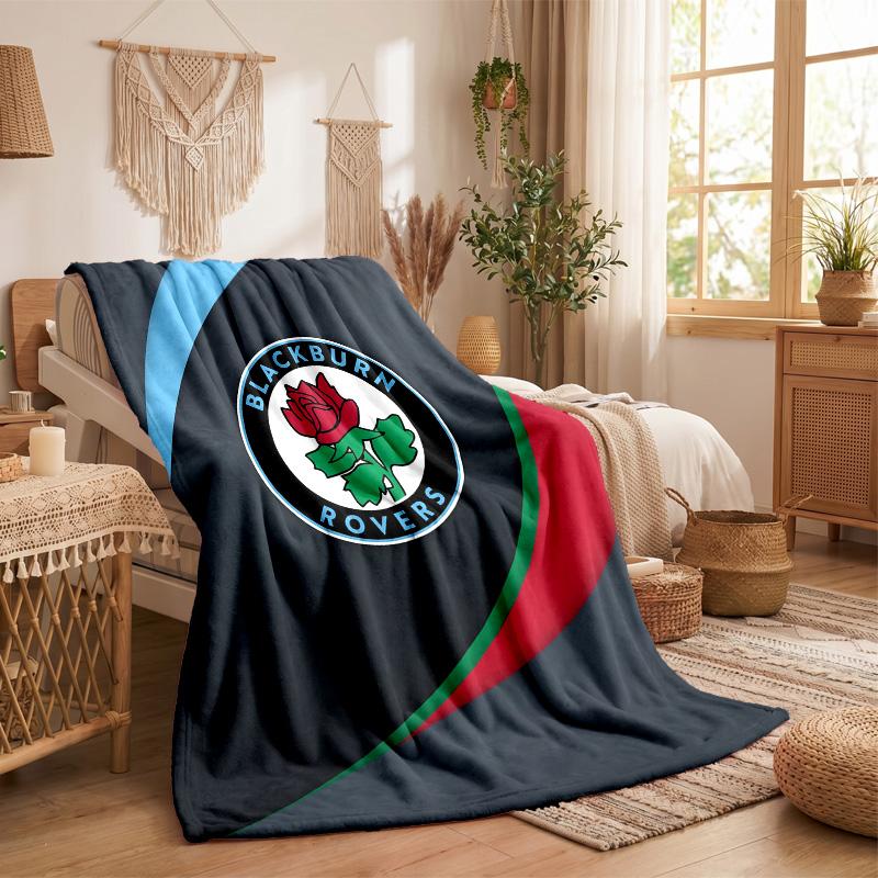 Coperta di Flanella con Stampa Calcio Blackburn Rovers Morbida Calda Coperta da Divano Letto per Casa Ufficio Camera da Letto