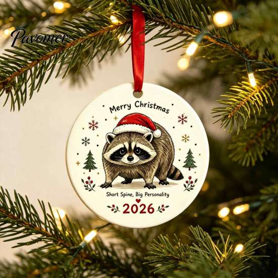 Christmas Tree Aesthetic Accessory Raccoon Acrylic Ornament, Cute Animal Hanging Decor for Healing Style Desk, Festive Holiday Home Decoration, Unique