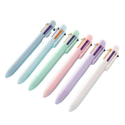 6 Stück 6 in 1 Schreibstift Einziehbarer Kugelschreiber 6 Farben Mehrfarbstift zum Journaling Kritzeln Schulmaterial