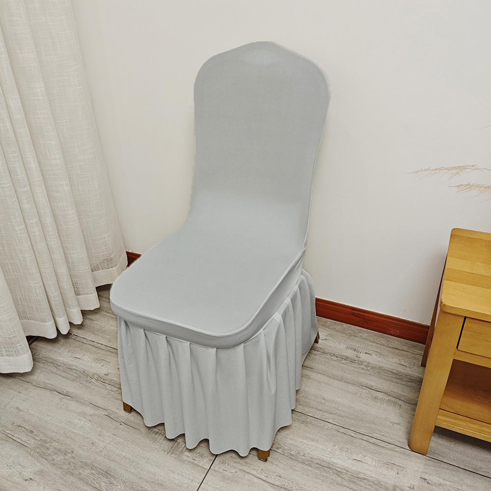 Universelle elastische weiße Rock-Stuhlhusse für Hochzeiten & Bankette