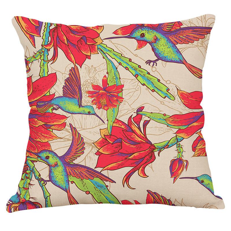Vintage Floral Tropical Plant Print Pattern Cushion Cover for Home Living Room Sofa Bedroom Decoration Waist Cushion Pillowcase