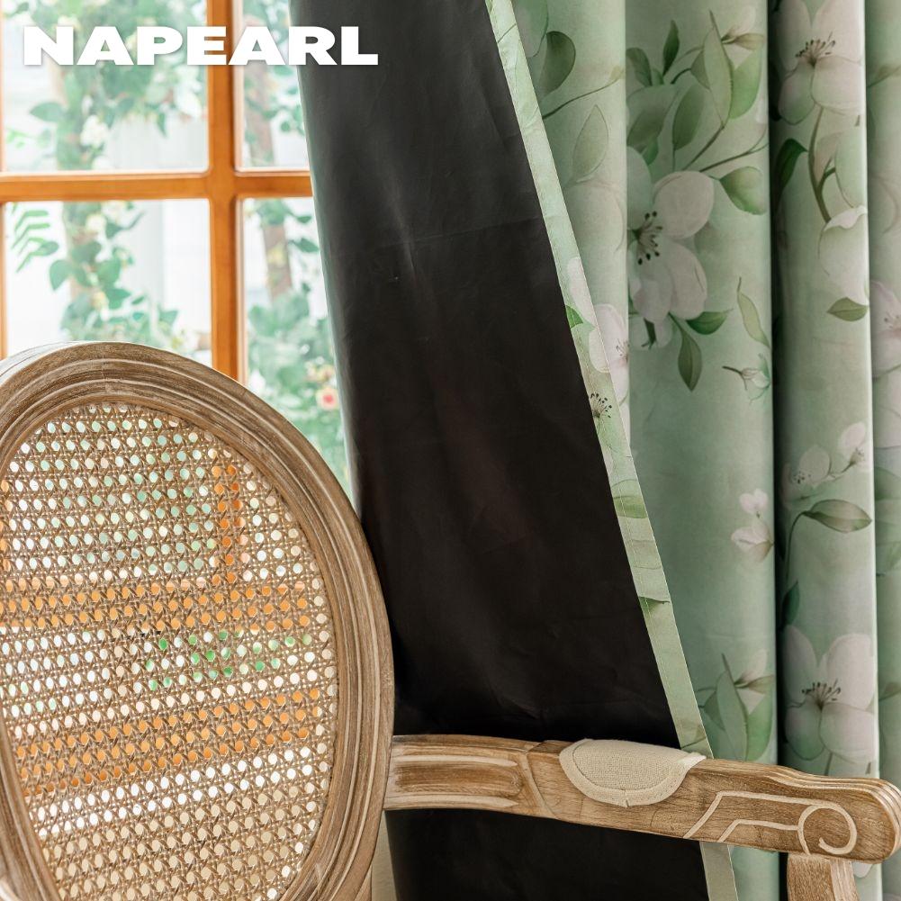 1 buc. Perdele verzi imprimate în stil nordic de țară NAPEARL cu perdele opace complete pentru dormitor, sufragerie, fereastră de balcon pentru decorarea casei