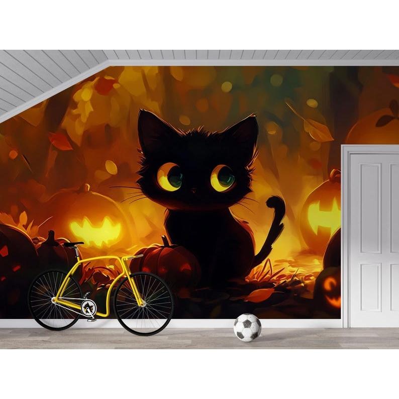 Black Cat Halloween tapestry 75x100 чёрный
