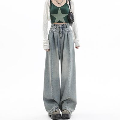 Y2k Jeans larghi Donna Vita alta Pantaloni di jeans blu Streetwear Pantaloni lunghi anni 2000 Anni '90 Moda coreana oversize vintage