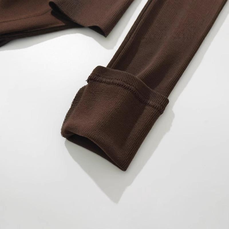 European Retro Elastic Turtleneck Jumpsuit - Long-Sleeved, Plus Velvet for Autumn/Winter