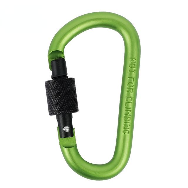 Outdoor Screw Lock Buckle D Shaped Carabiner Clasp Keyring Clip Camping Kits Sports Rope Buckle Water Cup Buckle  Tool
