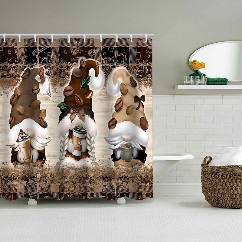 Sunflower Dwarf Bathroom  Shower Curtain Dwarf Waterproof fabric bathroom Curtain With 12 Hooks Sunflower Home Deco Free Ship