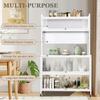 Wheeled Sideboard Kitchen Rack Rust Proof Metal Cabinet Organizer Multi-Layer Floor Storage Cabinet Microwave Oven Pot Oven Rack