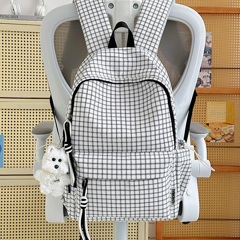Schoolbag New Mori Plaid School Bag Student Party Korean High Value Casual Backpack Large Capacity Lightweight Backpack