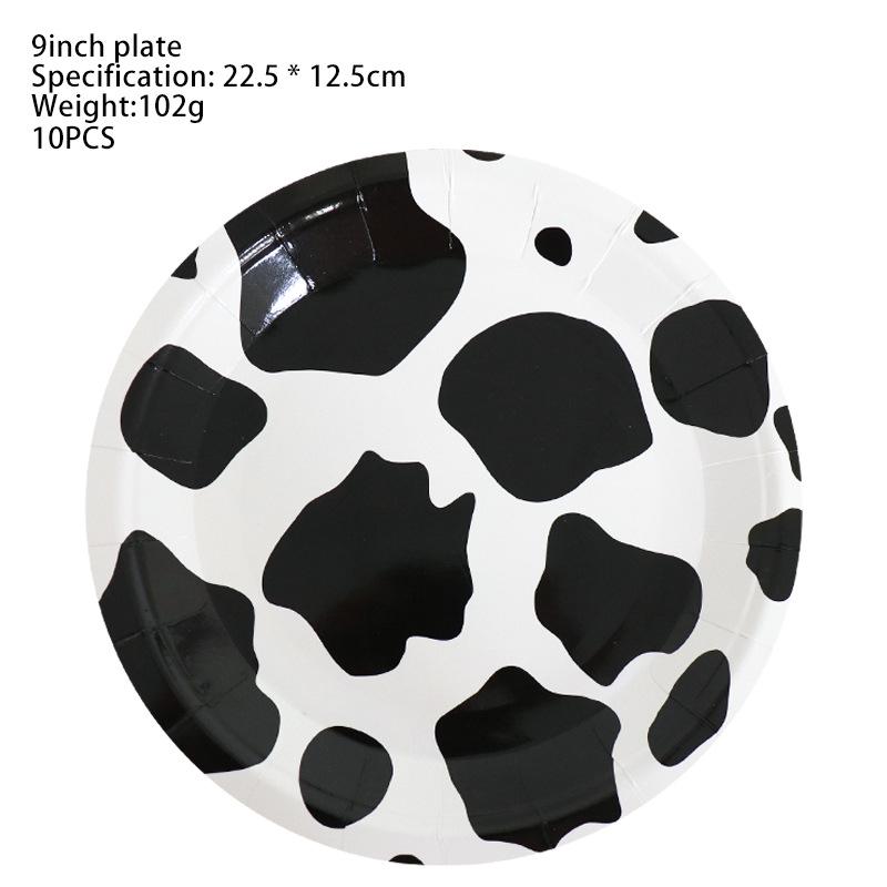 Cow Party Tableware Set: Plates, Cups, Napkins, Tablecloth & Bunting Decorations for Birthday Celebrations