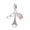 New Authentic Copper Statue of Liberty Paris Eiffel Tower Car Travel Charm Bead Charms Bead Charms Compatible With Bracelets Do It Yourself Fine Jewel