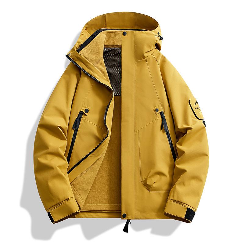 2024 Men’s & Women’s 3-in-1 Outdoor Mountaineering Jacket: Detachable, Waterproof, Solid Color System.