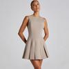 Simple Solid Color Sleeveless Pullover Dress - Wide Hem, Waist-Hugging Short Skirt for Spring 2025