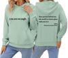 Dear Person Behind Me: Simple Letter Print Casual Long Sleeve Hooded Sweatshirt
